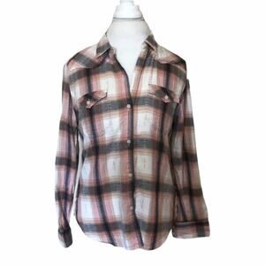Gap slim western pearl snap button down